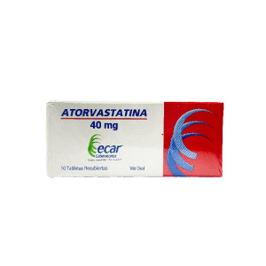 ATORVASTATINA 40 MG CAJA X 10 TABLETAS ECAR 